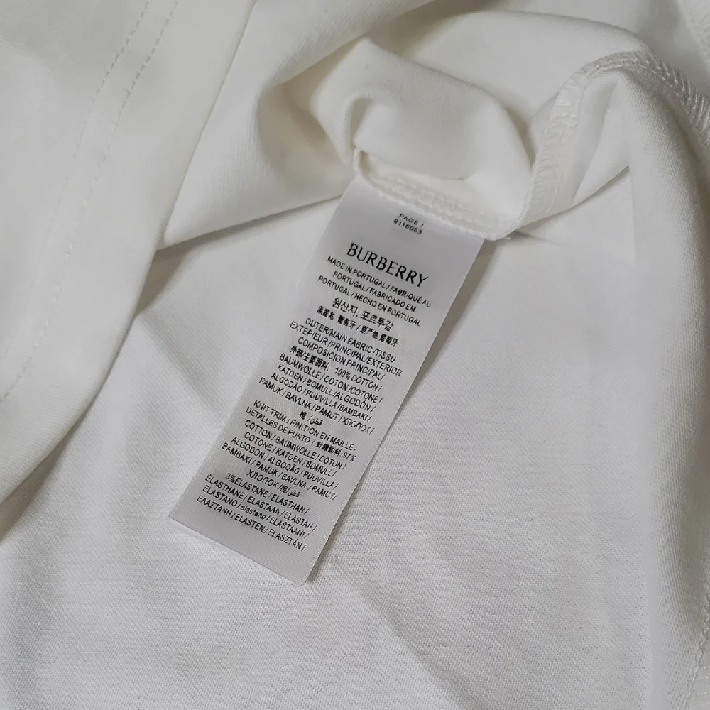 Burberry White Embroidered Logo Short Sleeve Tee